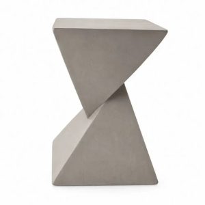 Garten Beistelltisch sanduhrförmig 38 x 38 x 50 cm faserverstärkter Zementverbundstoff Grau Greige