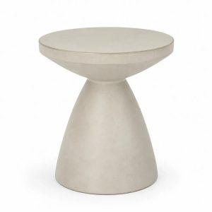 Runder Garten Beistelltisch Ø 50 x 51 cm glasfaserverstärkter Faserzement Beige