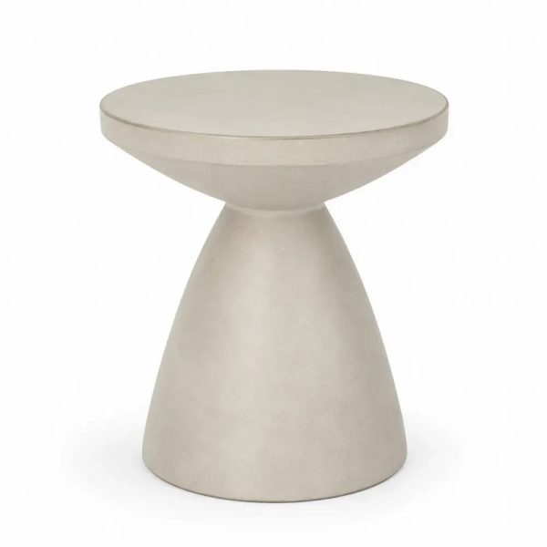 Runder Garten Beistelltisch Ø 50 x 51 cm glasfaserverstärkter Faserzement Beige